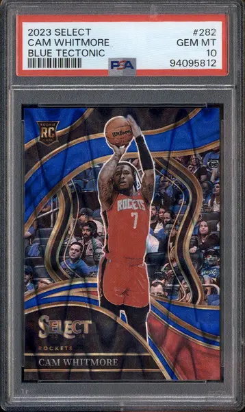 2023-24 Select Blue Tectonic Prizms #282 Cam Whitmore RC Courtside /99 PSA 10