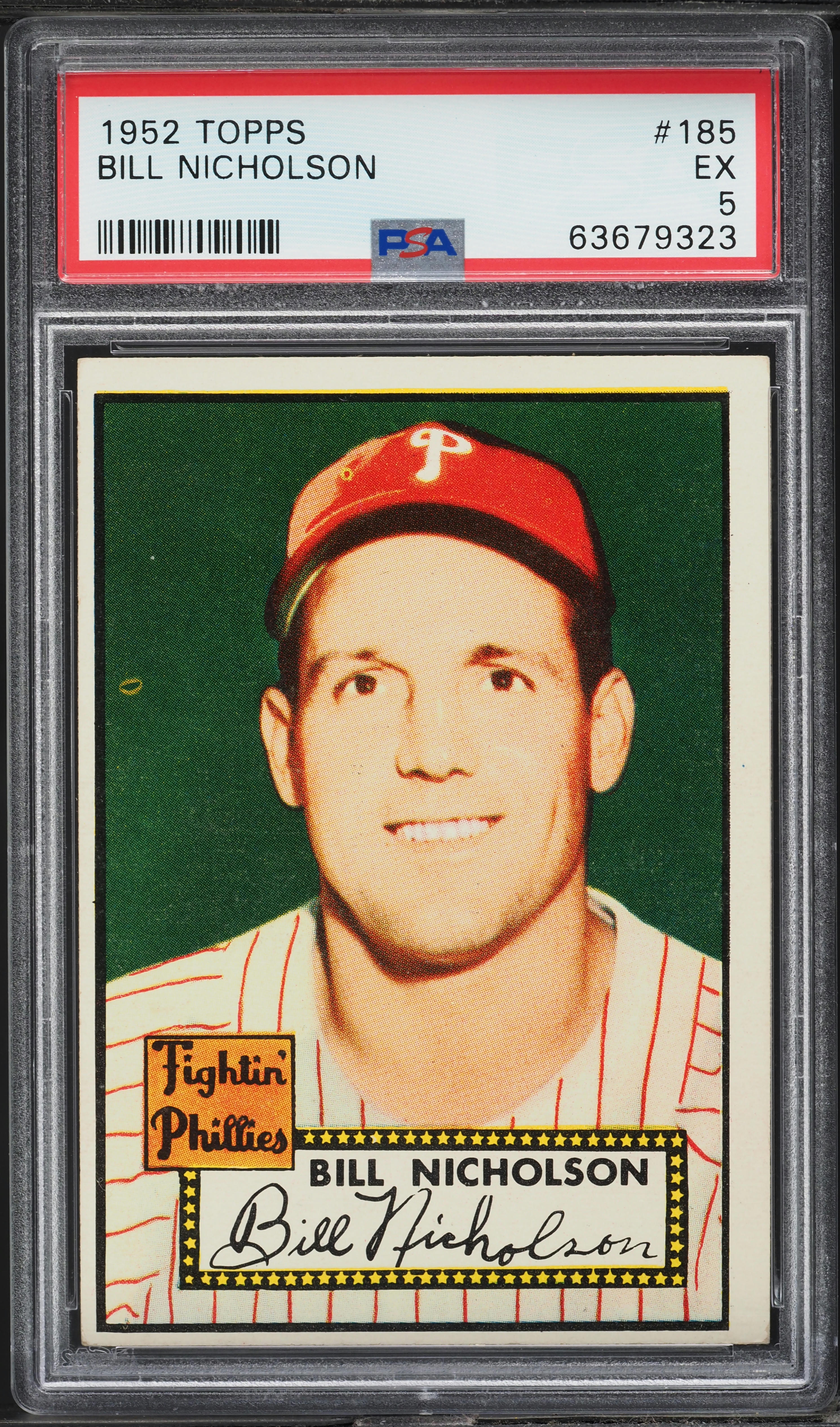 1952 Topps Bill Nicholson #185 PSA 5 EX
