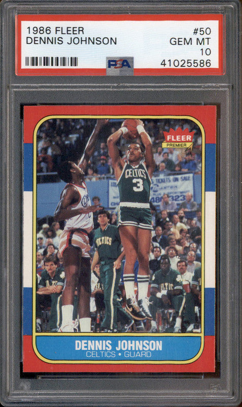 1986 Fleer #50 Dennis Johnson PSA 10