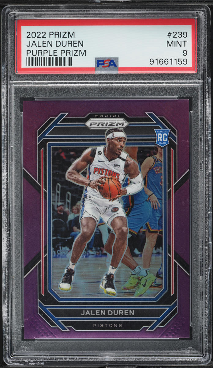 2022 Panini Prizm Purple Jalen Duren ROOKIE /99 #239 PSA 9 MINT