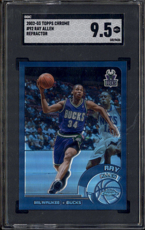 2002 Topps Chrome Refractor #92 Ray Allen SGC 9.5