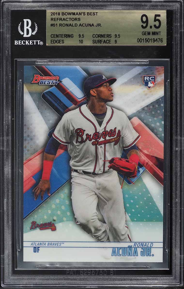 2018 Bowman's Best Refractor Ronald Acuna Jr. ROOKIE #51 BGS 9.5 GEM MINT