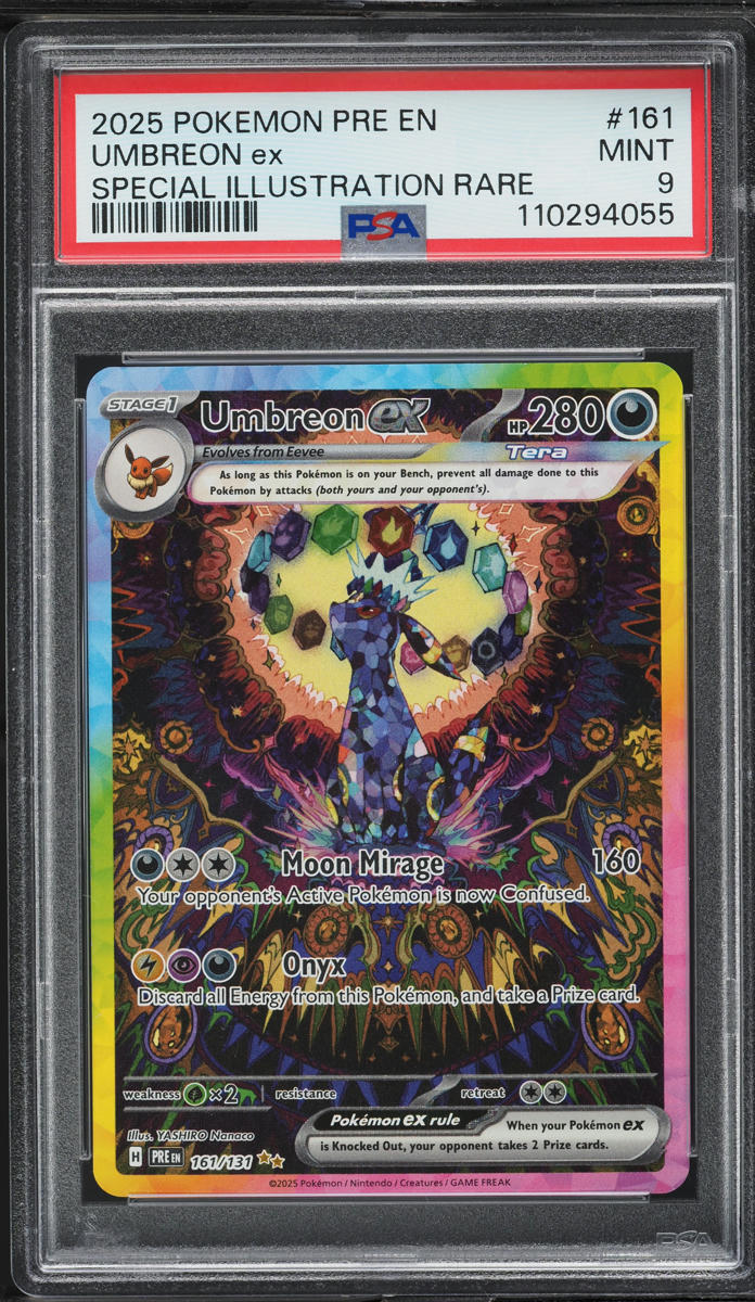2025 Pokemon SV Prismatic Evolutions SIR Umbreon ex #161 PSA 9 MINT