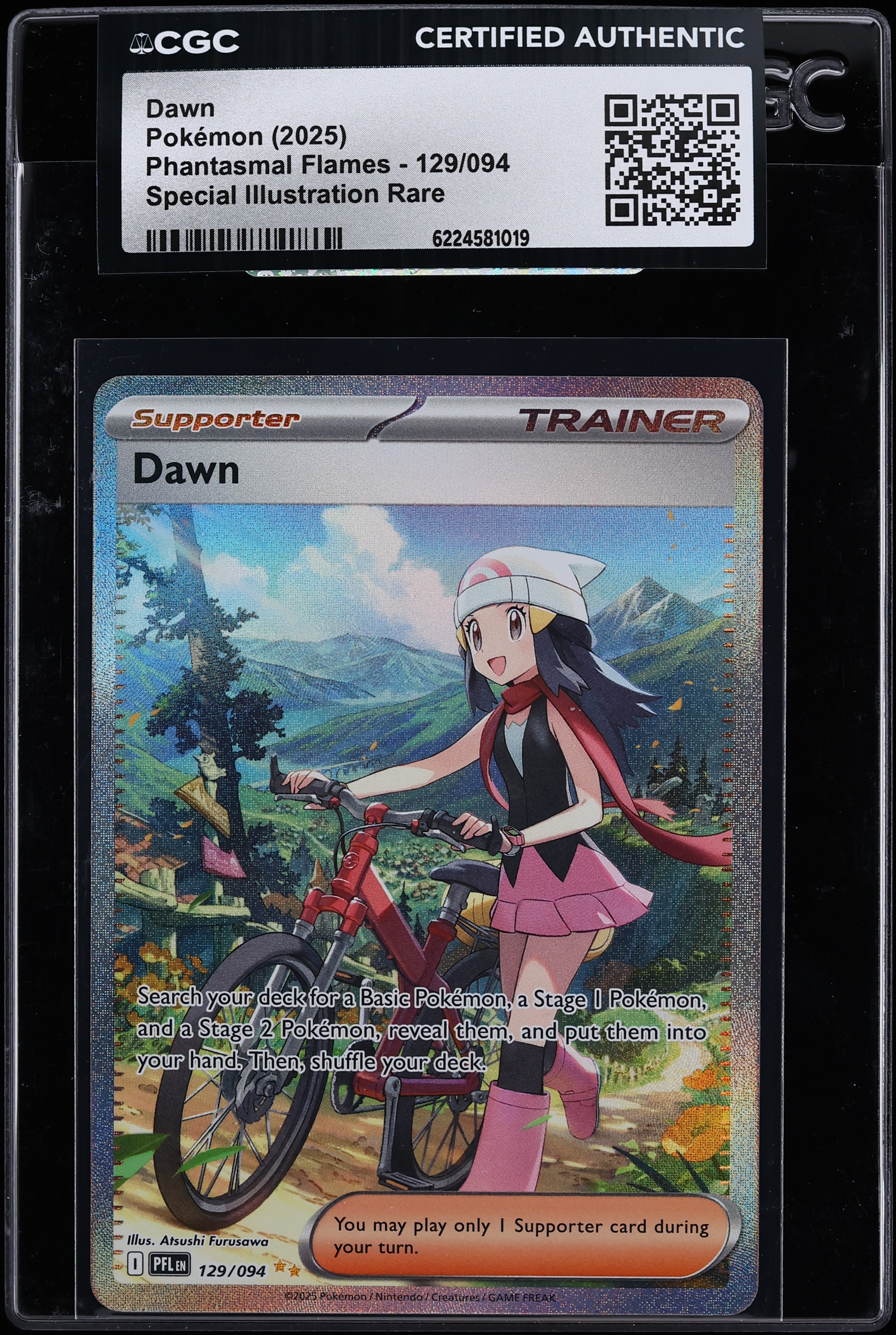 2025 Pokemon Mega Evolution Phantasmal Flames SIR Dawn #129 CGC AUTH