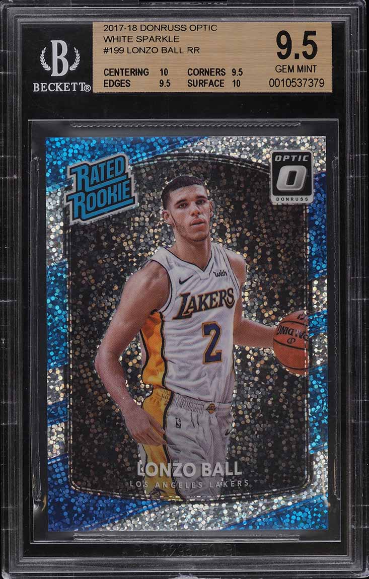 2017 Donruss Optic White Sparkle Lonzo Ball ROOKIE RC #199 ...