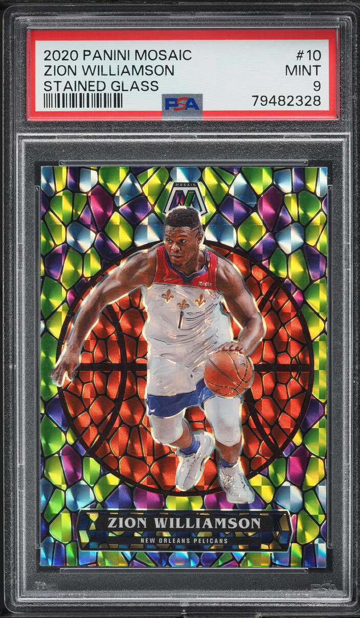2020 Panini Mosaic Stained Glass Zion Williamson #10 PSA 9 MINT