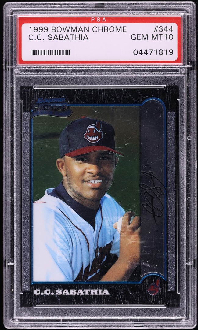 1999 Bowman Chrome C.C. Sabathia ROOKIE #344 PSA 10 GEM MINT