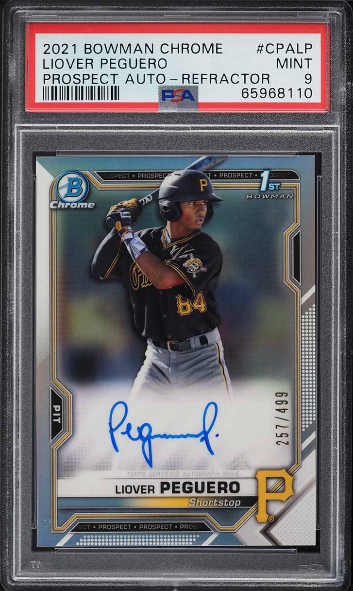 2021 Bowman Chrome Refractor Liover Peguero ROOKIE AUTO /499 #CPA-LP PSA 9 MINT