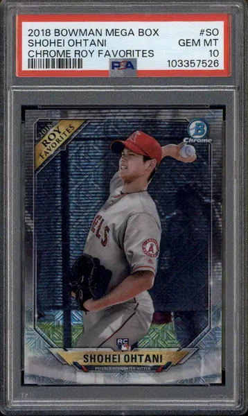 2018 Bowman Chrome Mega Box ROY Favorites #SO Shohei Ohtani RC PSA 10