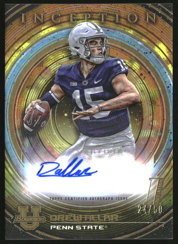 2022-23 Bowman Inception University Autographs Gold Foil V1 Drew Allar Auto /50