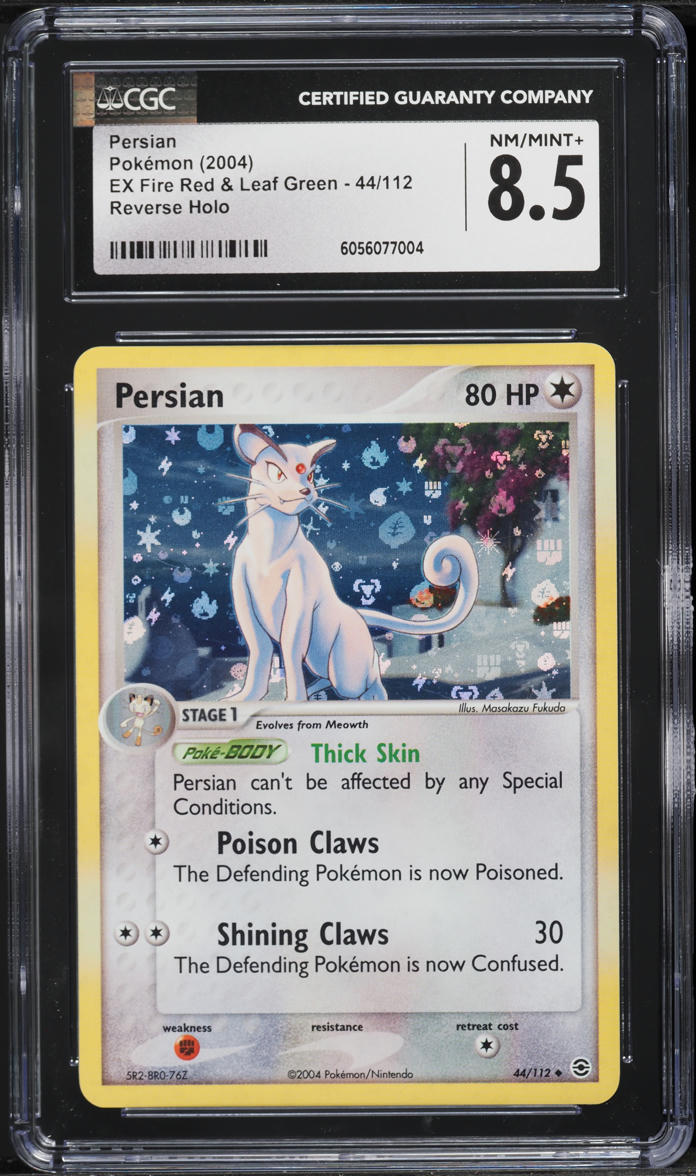 2004 Pokemon EX Fire Red & Leaf Green Reverse Holo Persian #44 CGC 8.5 NM-MT+