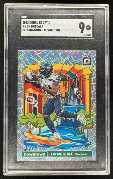 2023 Donruss Optic International Downtown #5 DK Metcalf SGC 9