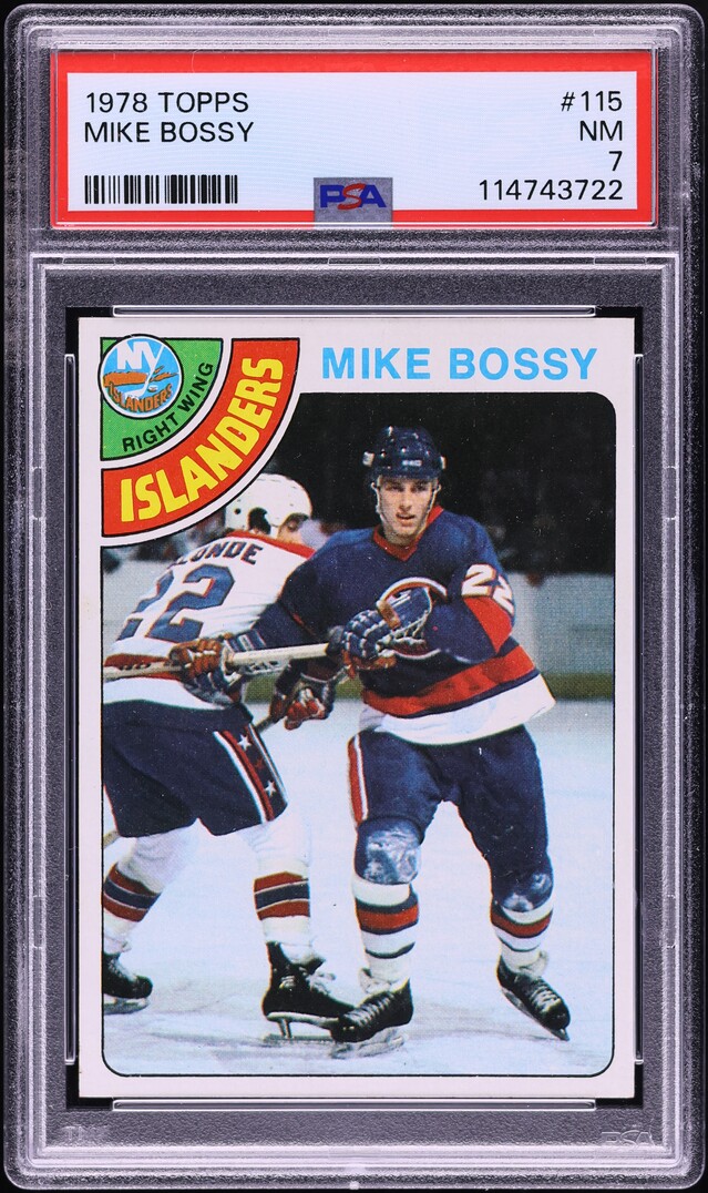 1978 Topps Hockey Mike Bossy ROOKIE #115 PSA 7 NRMT