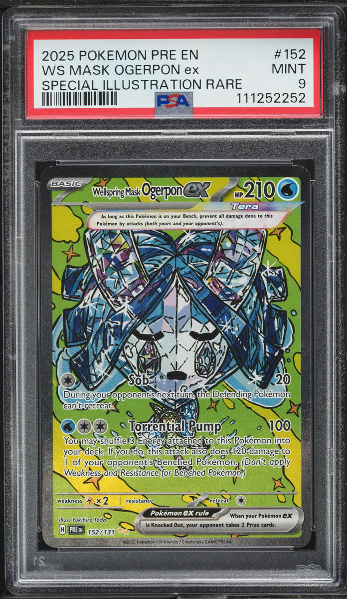 2025 Pokemon SV Prismatic Evolutions SIR Wellspring Mask Ogerpon ex #152 PSA 9