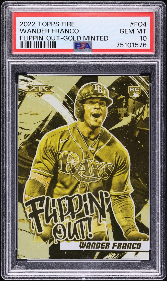2022 Topps Fire Flippin' Out Gold Minted Wander Franco ROOKIE #FO4 PSA 10 GEM