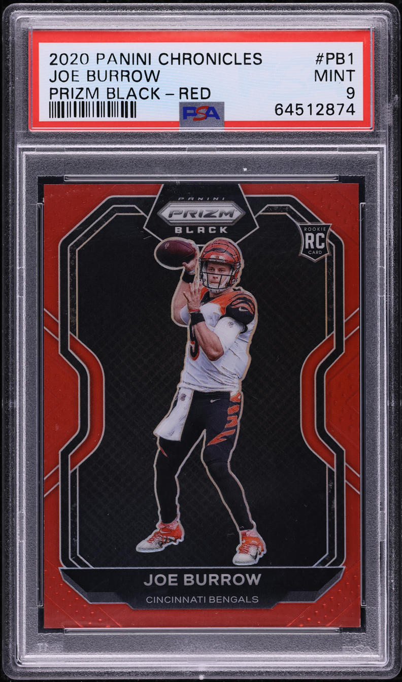 2020 Panini Chronicles Prizm Black Red Joe Burrow ROOKIE /99 #PB-1 PSA 9 MINT