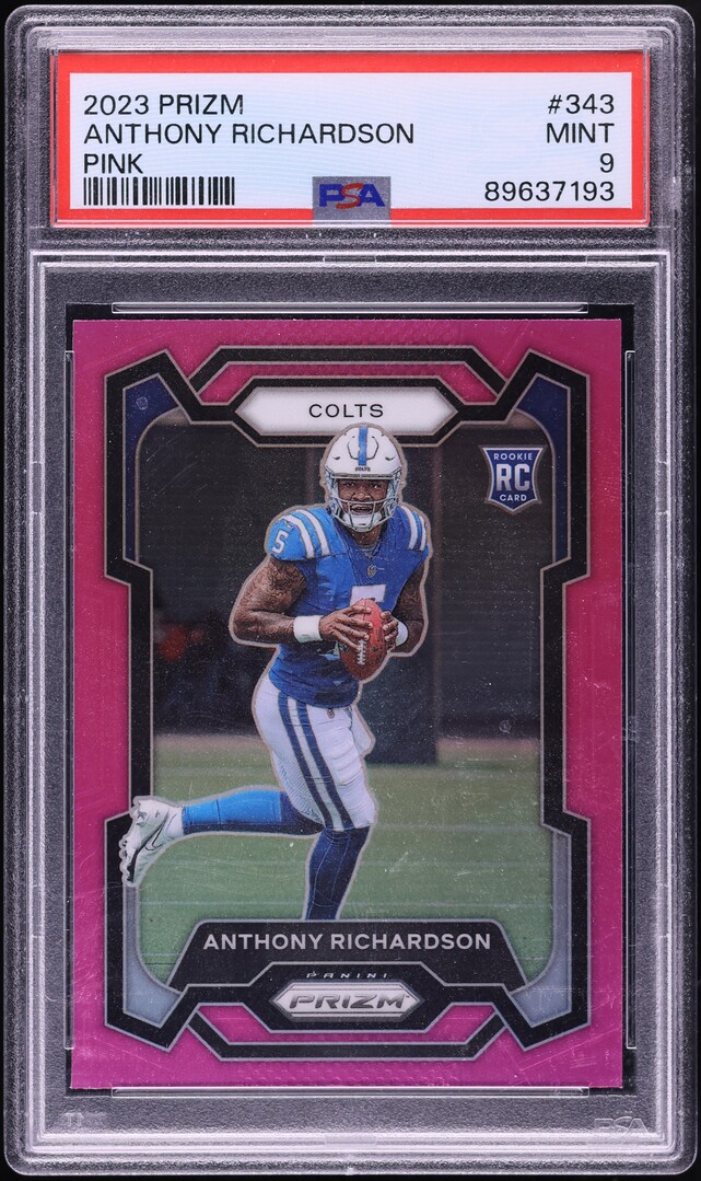 2023 Panini Prizm Pink Anthony Richardson ROOKIE #343 PSA 9 MINT