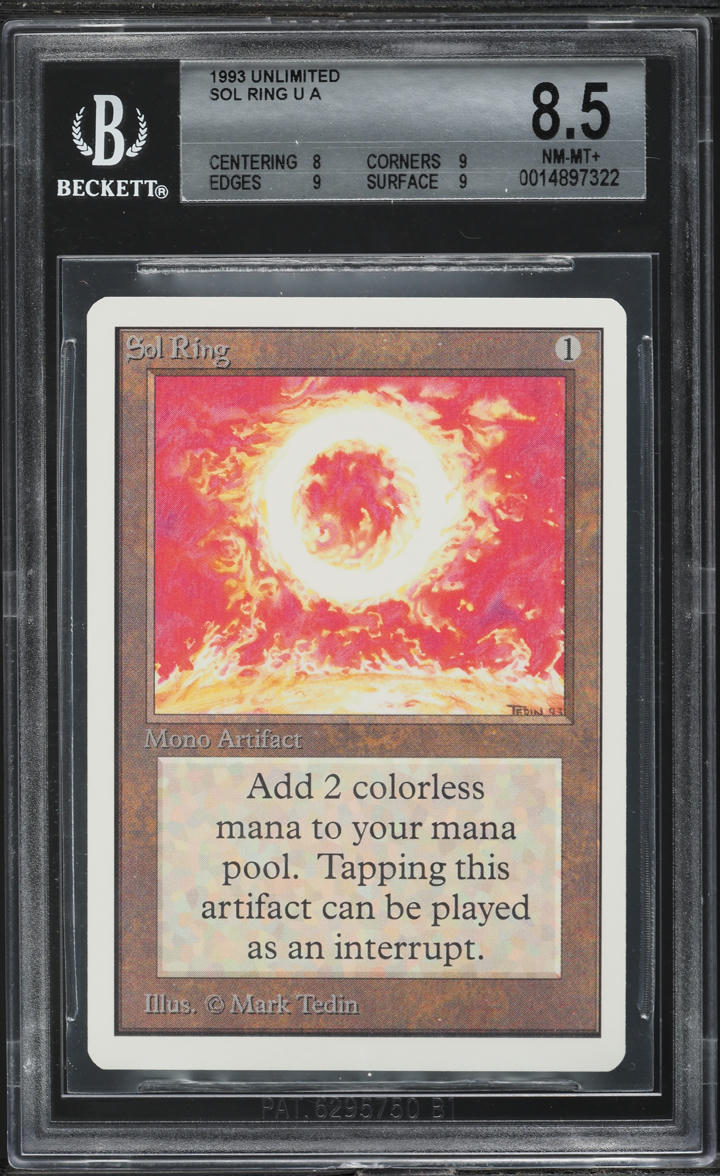 1993 Magic The Gathering MTG Unlimited Sol Ring BGS 8.5 NM-MT+