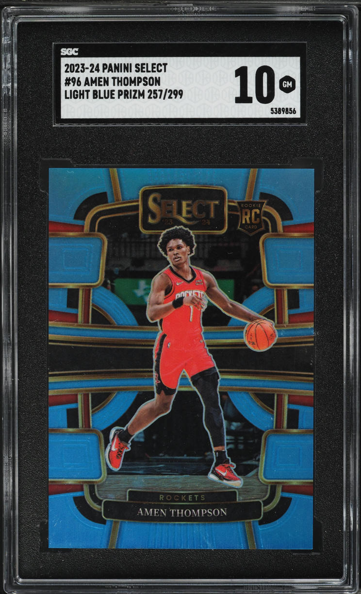 2023 Panini Select Light Blue Prizm Amen Thompson RC /299 #96 SGC 10 GEM MINT