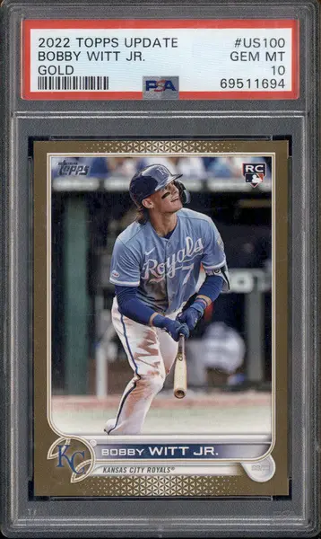 2022 Topps Update Gold #US100 Bobby Witt Jr. /2022 PSA 10