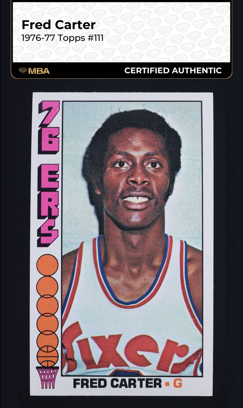 1976 Topps Basketball Fred Carter #111 MBA AUTH