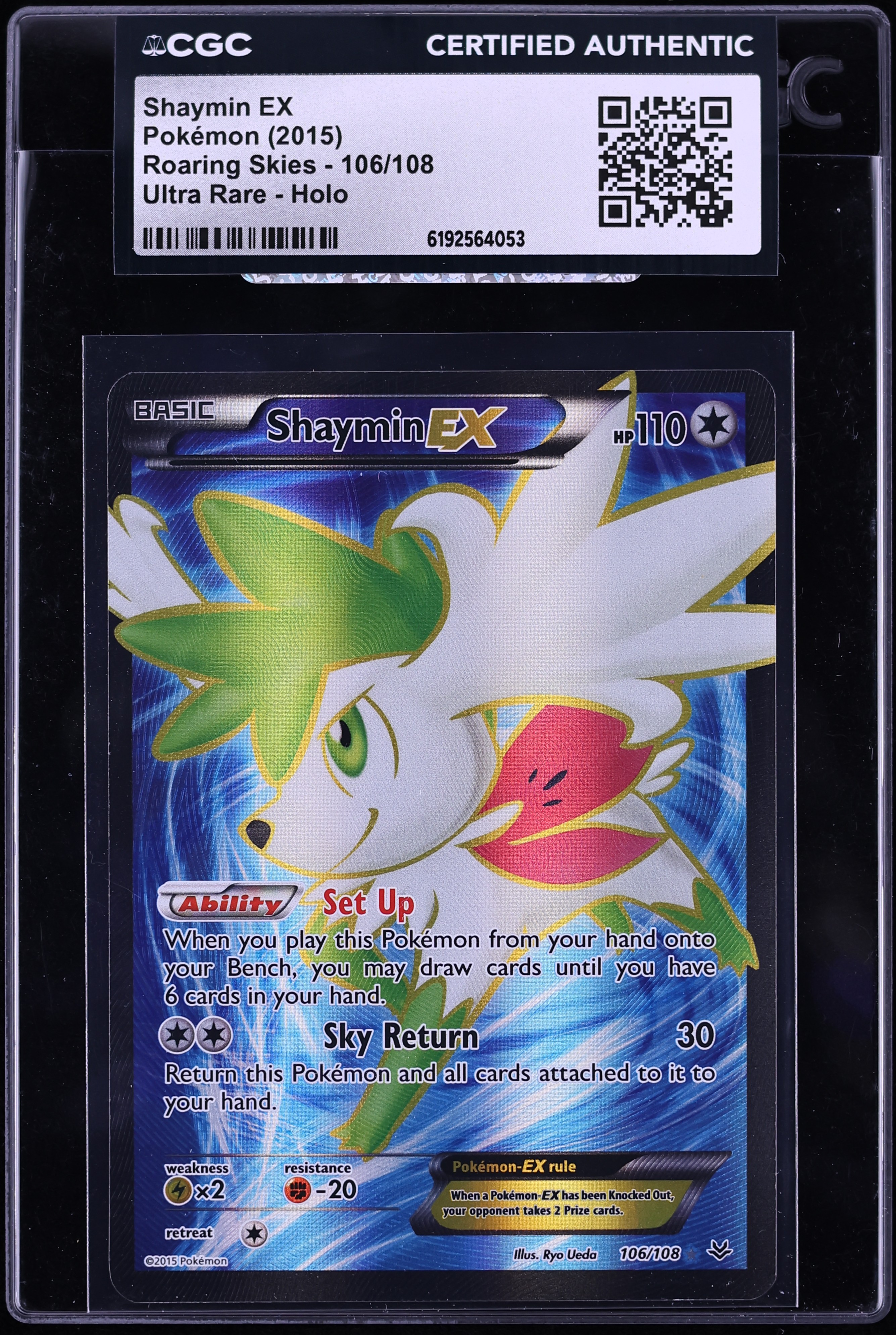 2015 Pokemon XY Roaring Skies Full Art Shaymin Ex #106 CGC AUTH