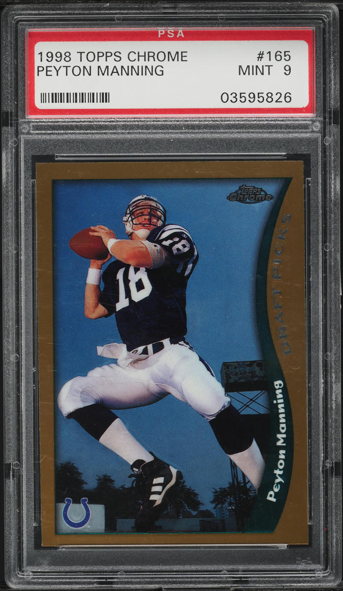 1998 Topps Chrome Peyton Manning ROOKIE #165 PSA 9 MINT