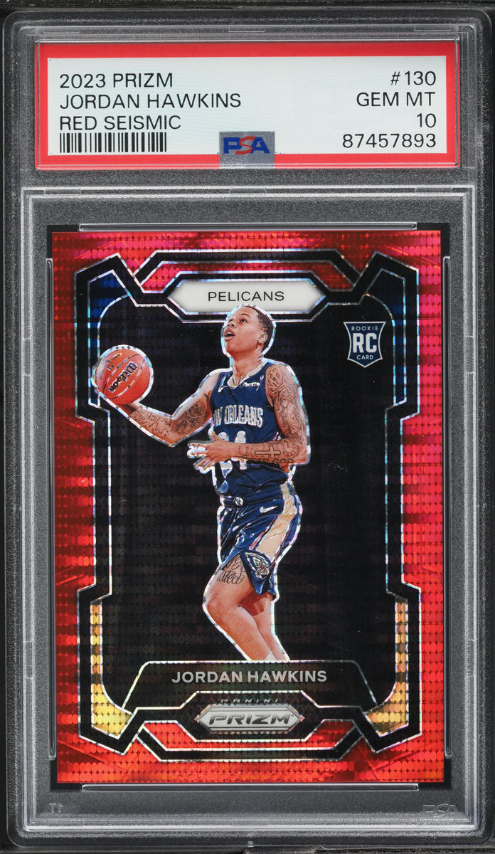 2023 Panini Prizm Red Seismic Jordan Hawkins ROOKIE /299 #130 PSA 10 GEM MINT