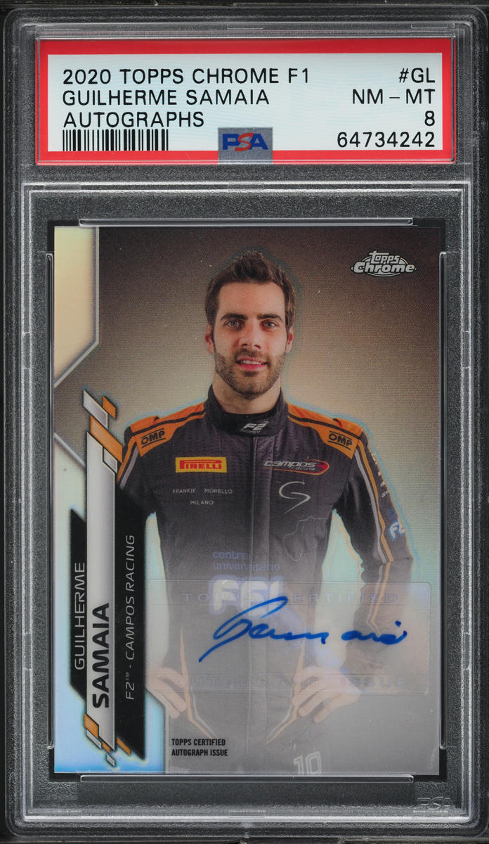 2020 Topps Chrome Formula 1 F1 Guilherme Samaia AUTO /373 #F1A-GL PSA 8 NM-MT