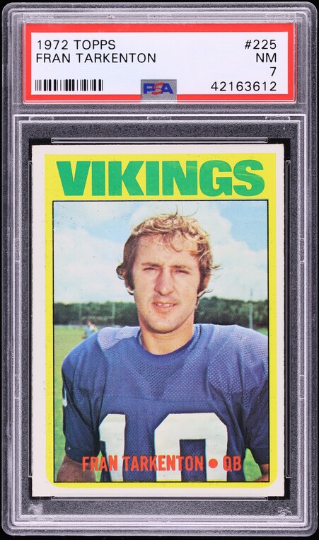 1972 Topps Football Fran Tarkenton #225 PSA 7 NRMT