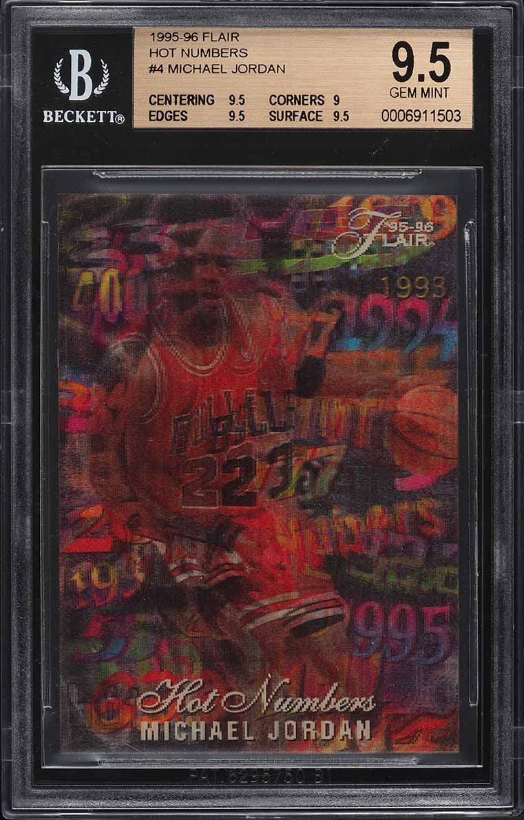 1995 Flair Hot Numbers Michael Jordan #4 BGS 9.5 GEM MINT