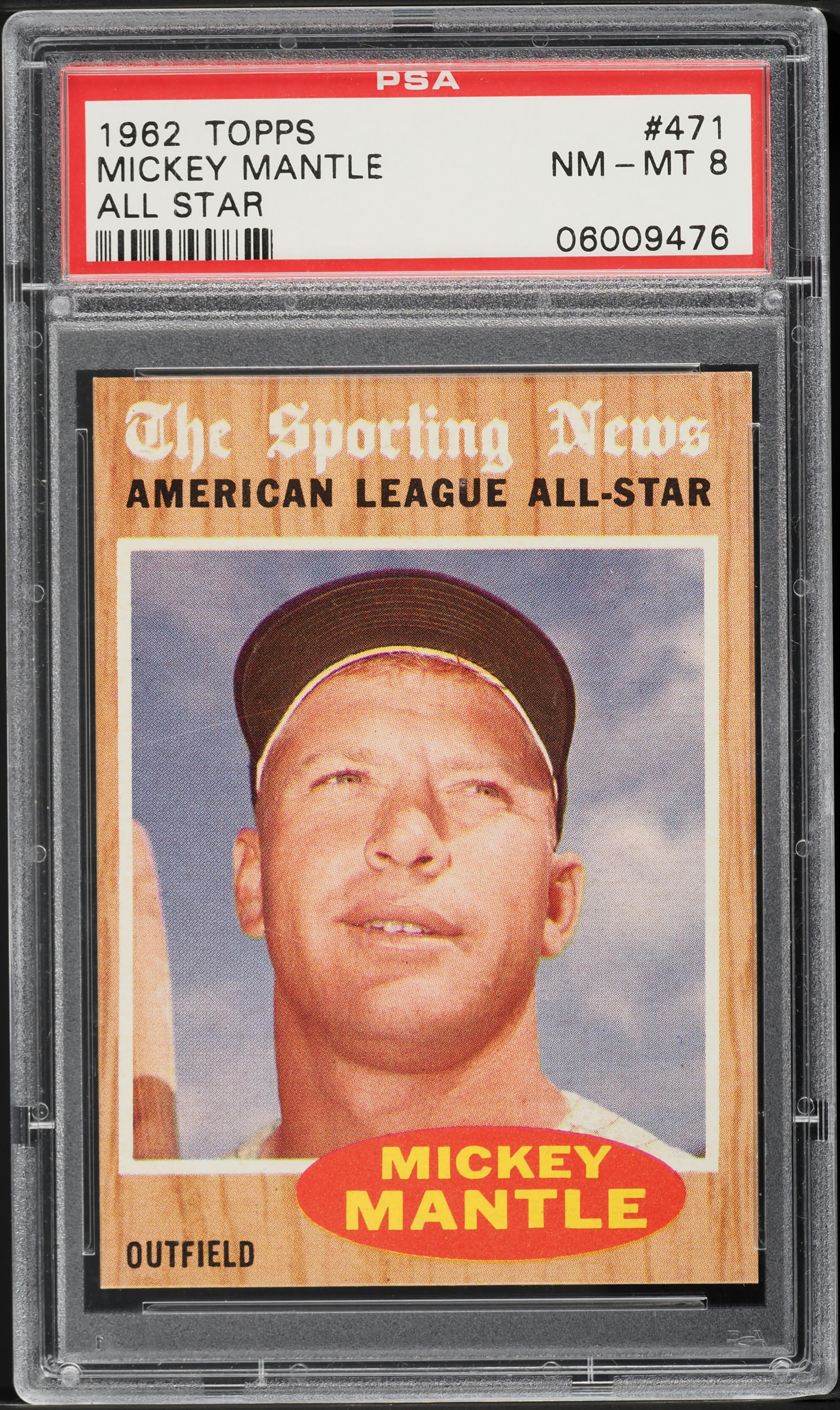 1962 Topps Mickey Mantle ALL-STAR #471 PSA 8 NM-MT