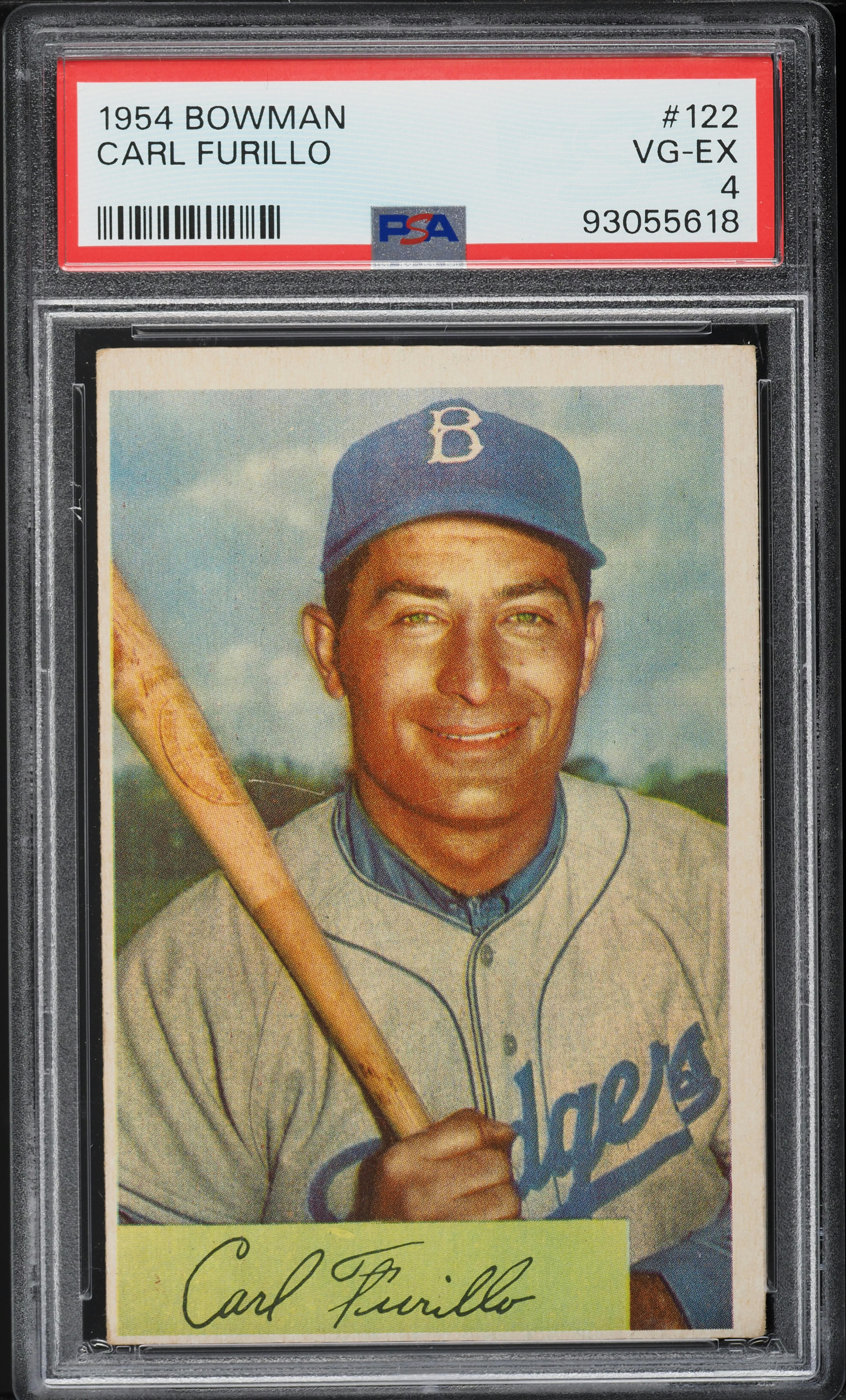 1954 Bowman Carl Furillo #122 PSA 4 VGEX