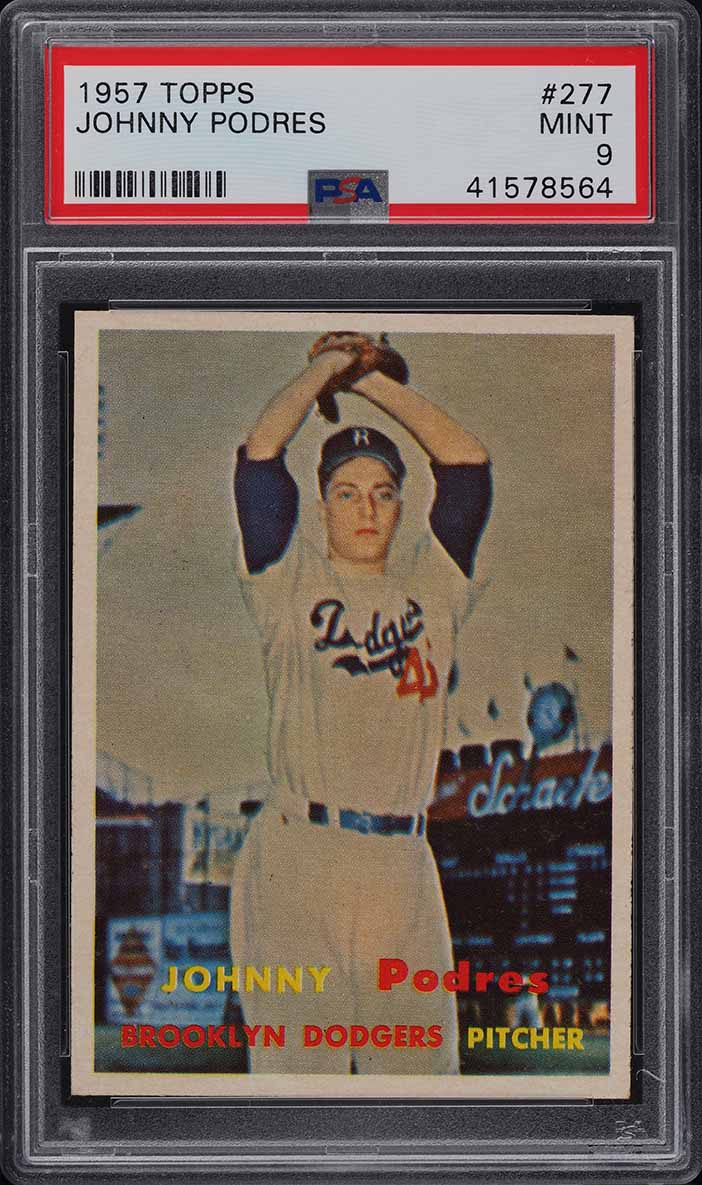 1957 Topps Johnny Podres #277 PSA 9 MINT