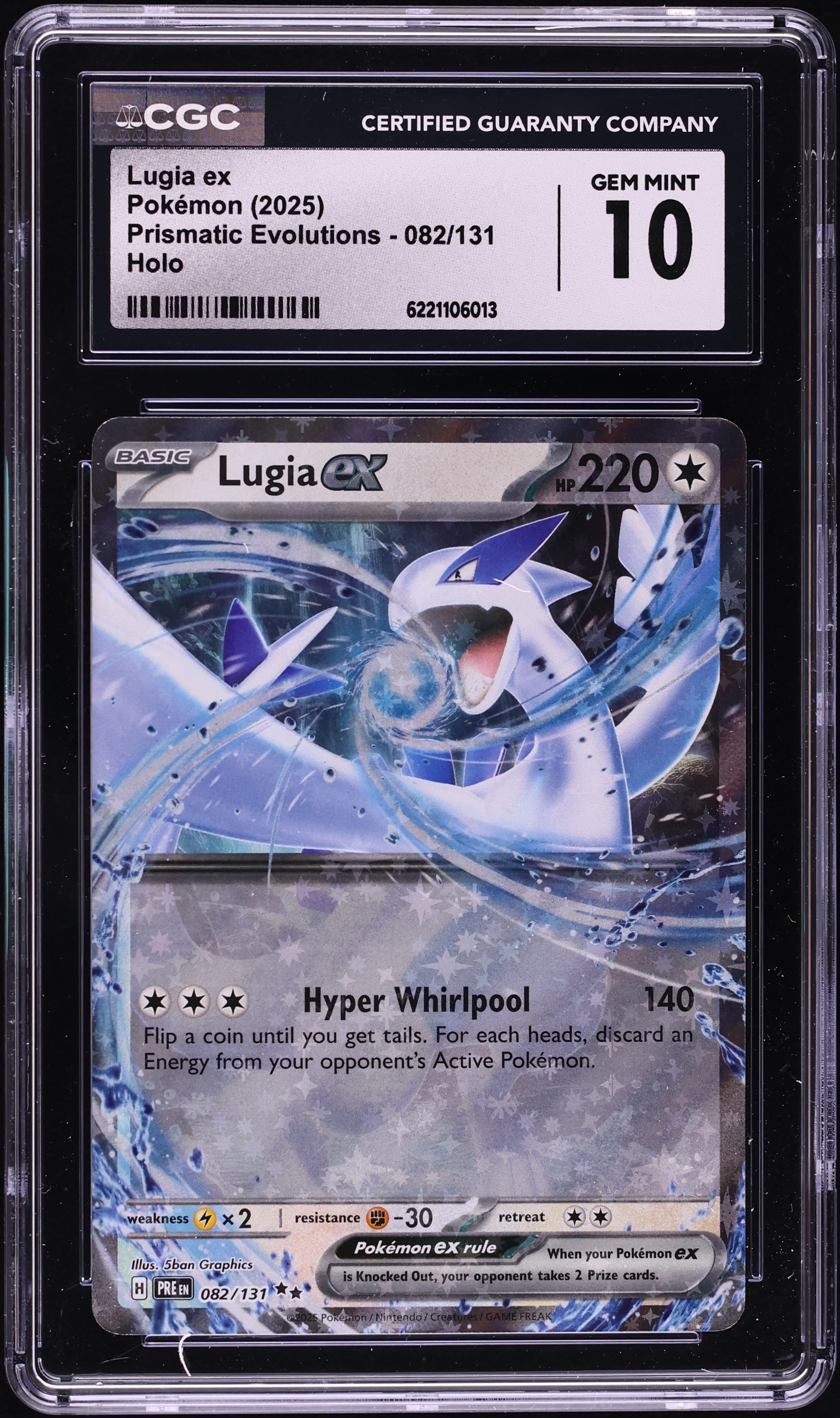 2025 Pokemon Scarlet & Violet Prismatic Evolutions Holo Lugia Ex #82 CGC 10 GEM MINT