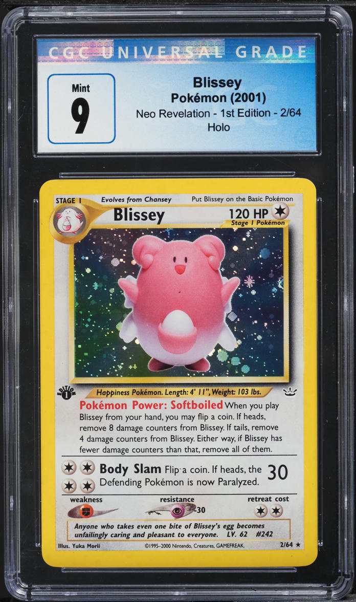 2001 Pokemon Neo Revelation 1st Edition Holo Blissey #2 CGC 9 MINT
