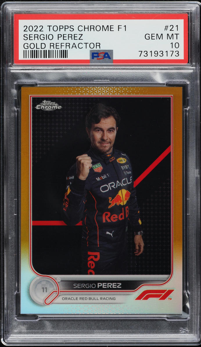 2022 Topps Chrome Formula 1 Gold Refractor Sergio Perez /50 #21 PSA 10 GEM MINT