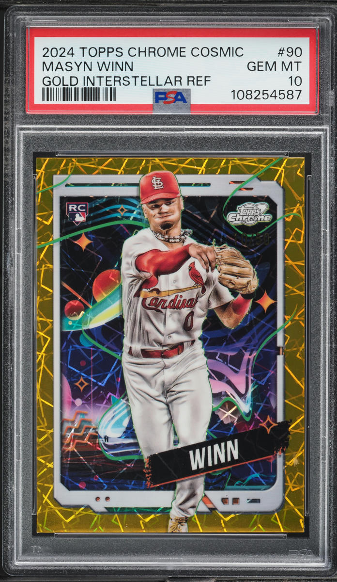 2024 Topps Chrome Cosmic Gold Interstellar Masyn Winn RC /50 #90 PSA 10 GEM MINT