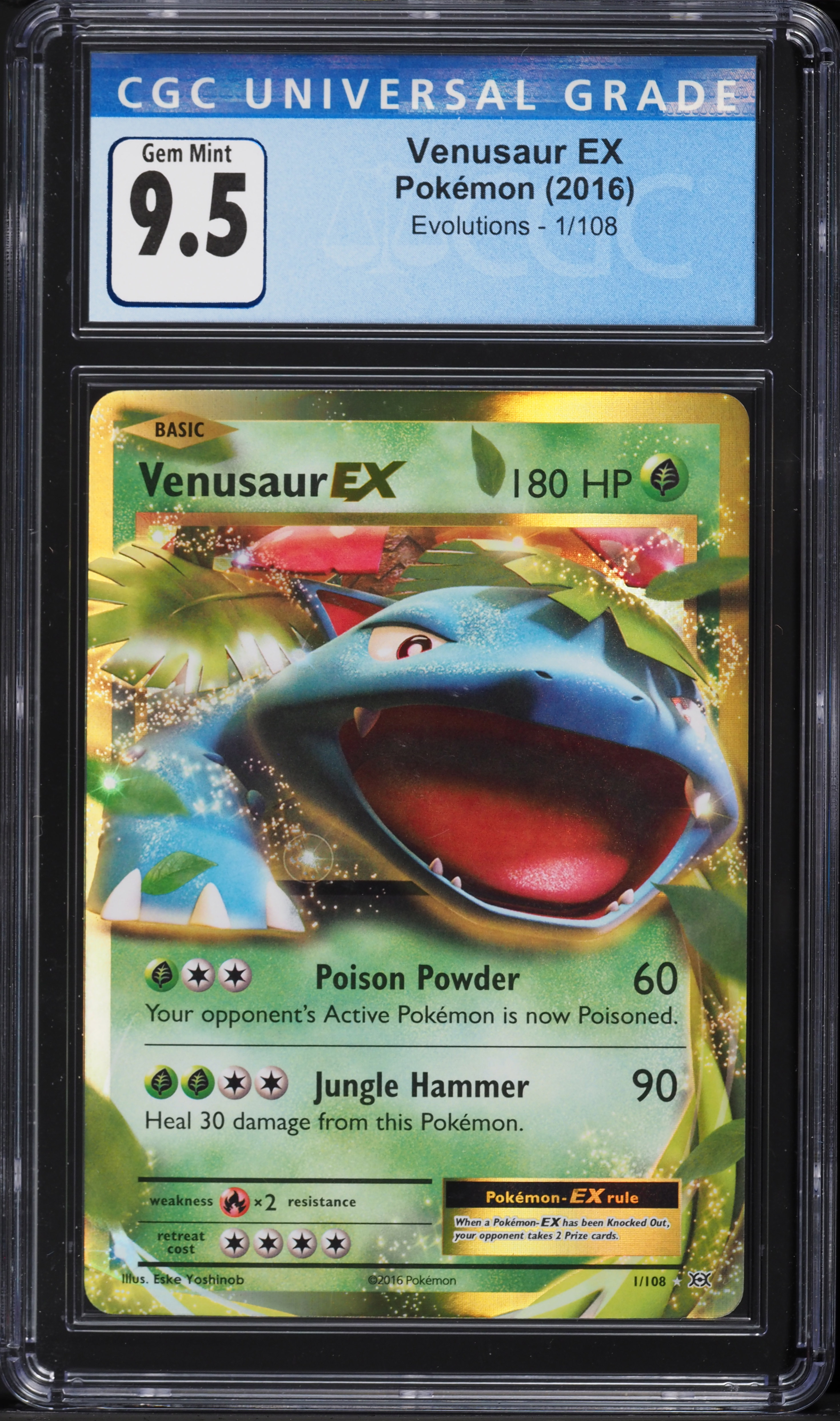 2016 Pokemon XY Evolutions Venusaur EX #1 CGC 9.5 GEM MINT