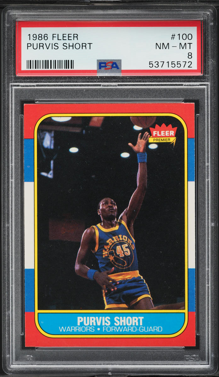 1986 Fleer Basketball Purvis Short #100 PSA 8 NM-MT