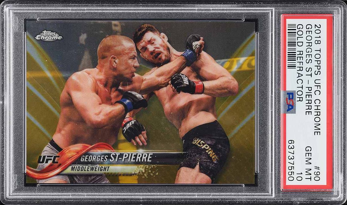 2018 Topps Chrome UFC Gold Refractor Georges St-Pierre /50 #90 PSA 10 GEM MINT