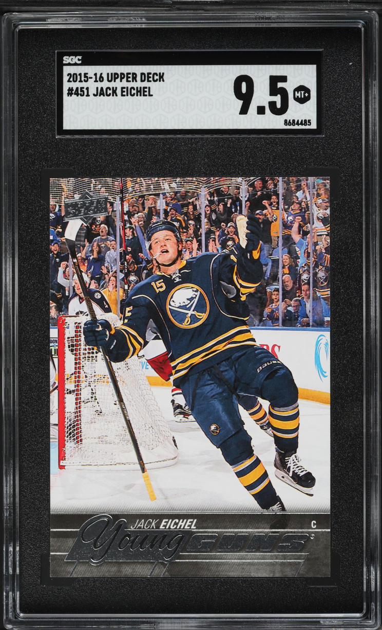 2015 Upper Deck Hockey Young Guns Jack Eichel ROOKIE #451 SGC 9.5 MINT+