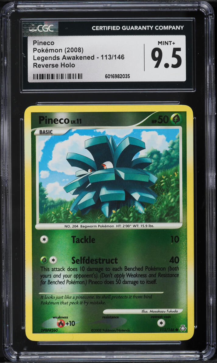 2008 Pokemon DP Legends Awakened Reverse Holo Pineco #113 CGC 9.5 MINT+