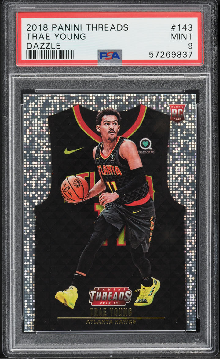 2018 Panini Threads Dazzle Trae Young ROOKIE #143 PSA 9 MINT