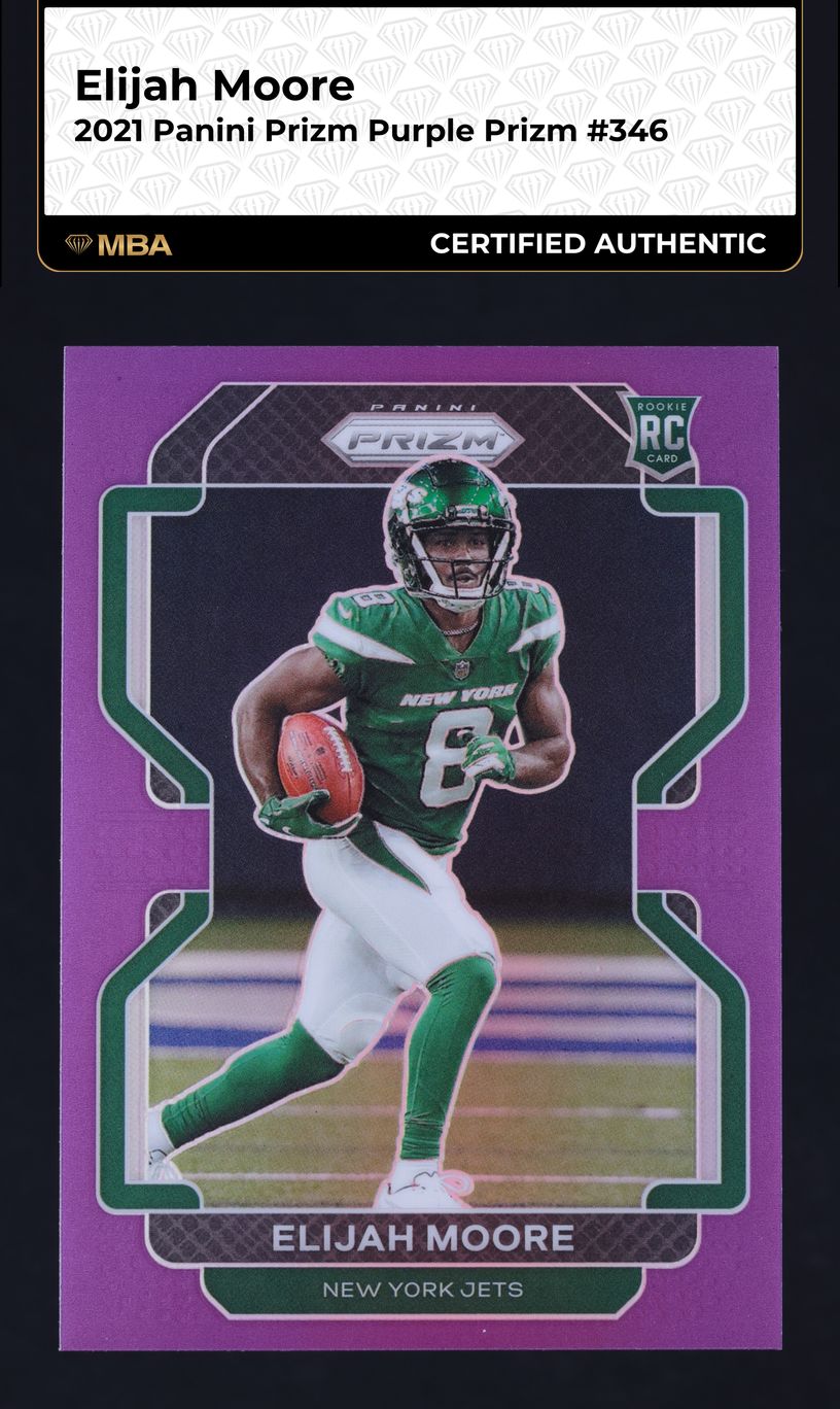 2021 Panini Prizm Purple Elijah Moore ROOKIE /125 #346 MBA AUTH
