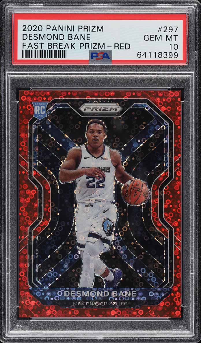 2020 Panini Prizm Fast Break Red Desmond Bane ROOKIE /125 #297 PSA 10 GEM MINT