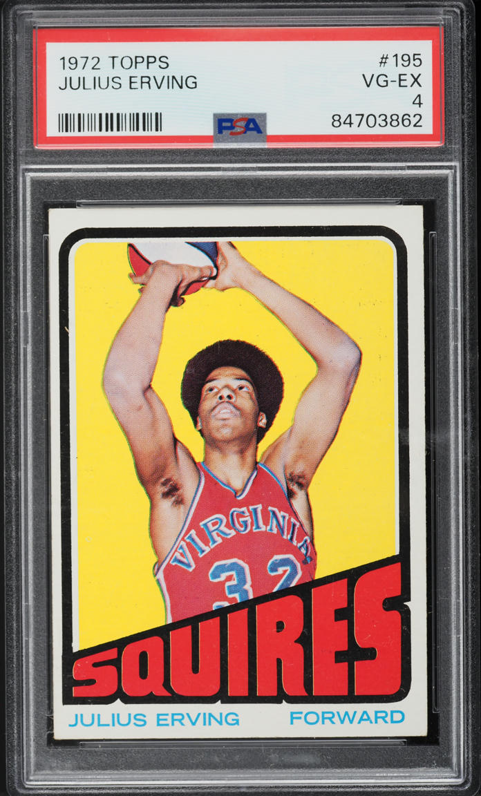 1972 Topps Basketball Julius Erving ROOKIE #195 PSA 4 VGEX