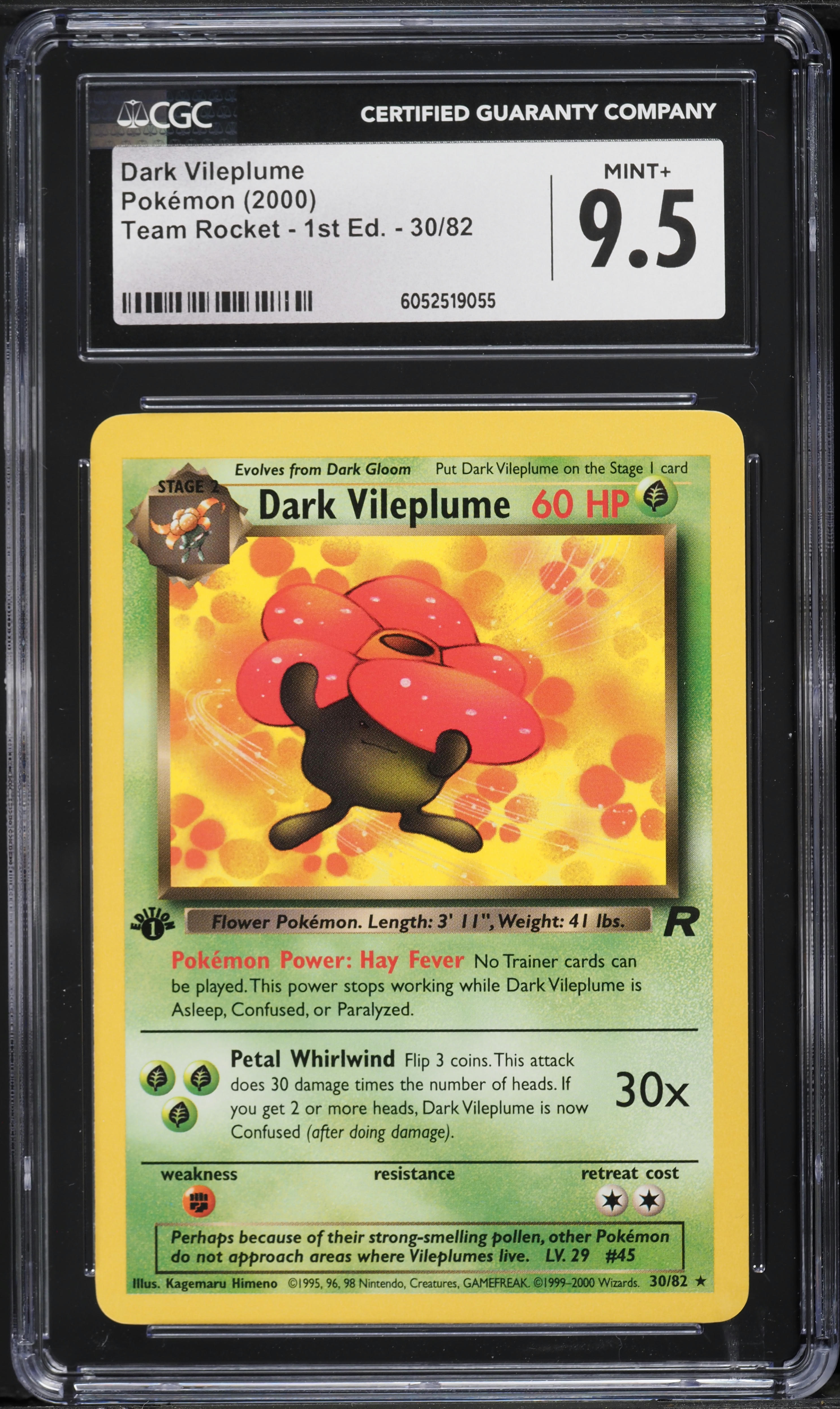 2000 Pokemon Team Rocket 1st Edition Dark Vileplume #30 CGC 9.5 MINT+