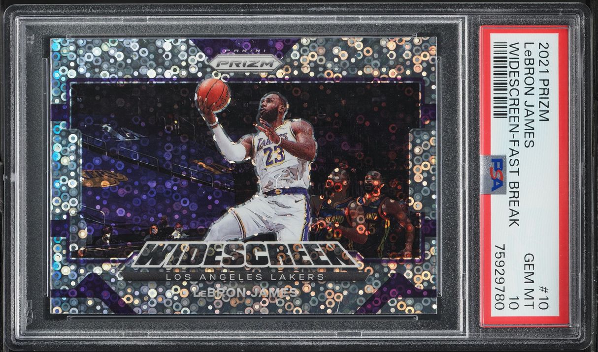 2021 Panini Prizm Widescreen Fast Break LeBron James #10 PSA 10 GEM MINT