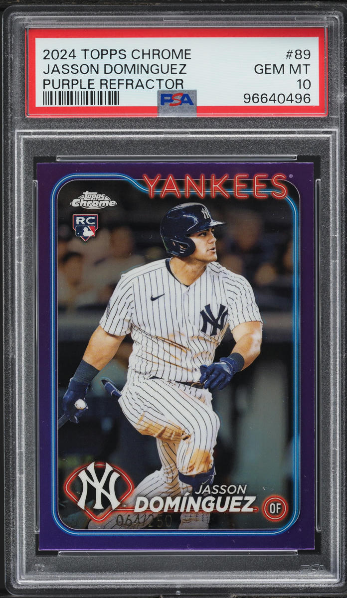 2024 Topps Chrome Purple Refractor Jasson Dominguez RC /250 #89 PSA 10 GEM MINT